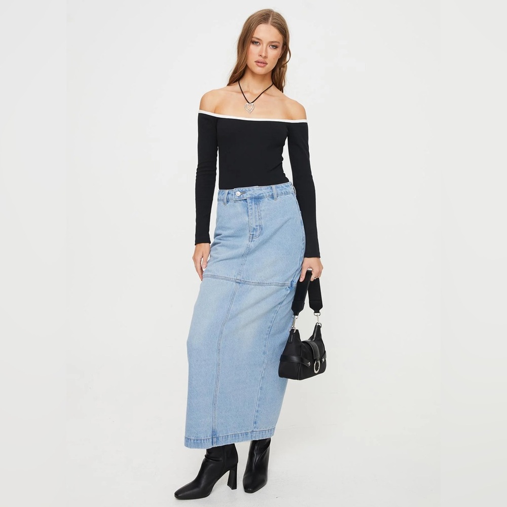 Princess Polly Light Blue Denim Skirt